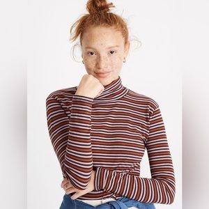 Madewell Whisper Cotton Turtleneck in Walker Stripe